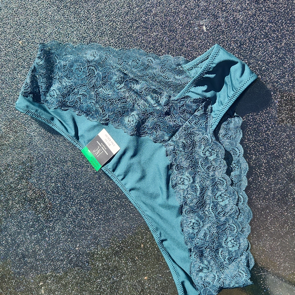 INC ▪︎ Sexy Lace Hipster Underwear, Green Spruce, Size L, NWT